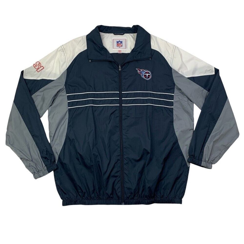 Vintage Tennessee Titans Windbreaker Mens XL Navy Full Zip Sports Illustrated SI